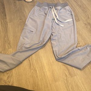 Figs high waisted XS petite vapor blue joggers